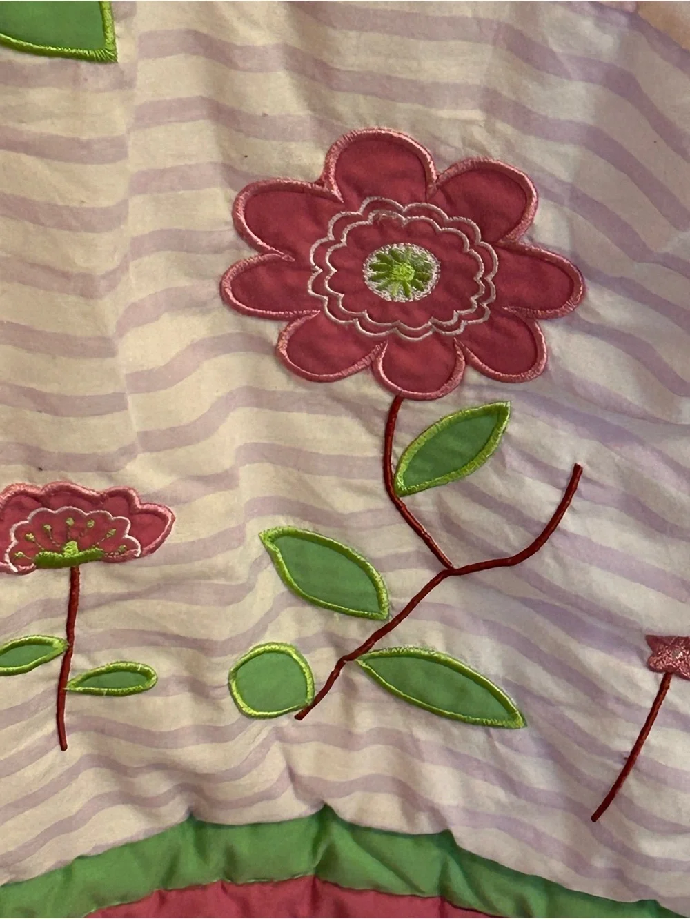 Pink and Green Owl & Bird Quilted Baby Throw Blanket